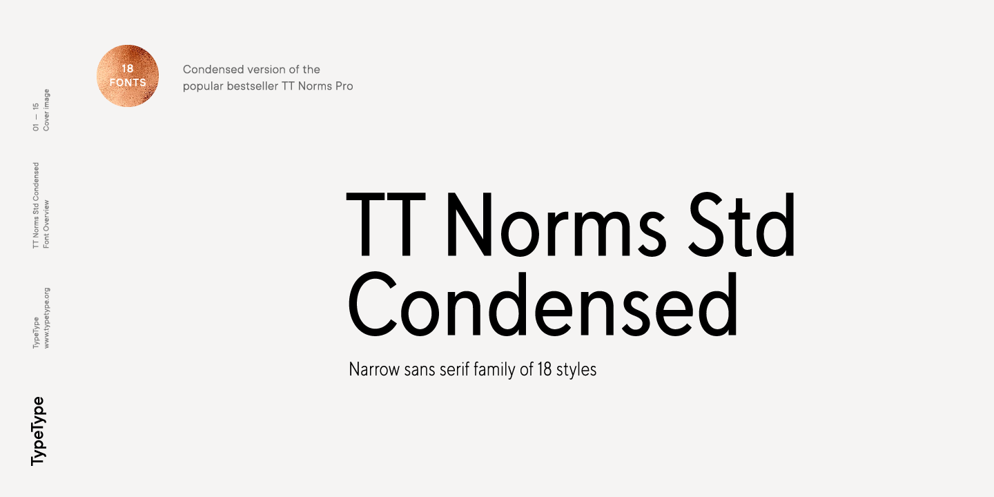 Beispiel einer TT Norms Std Condensed-Schriftart